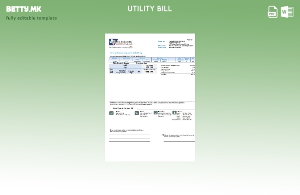 Модерен стил на САД Тексас Медина Електричен шаблон сметки за комунални услуги